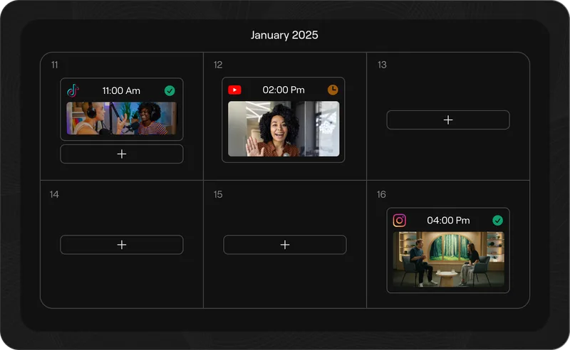 One-click publishing and content calendar for scheduled posts